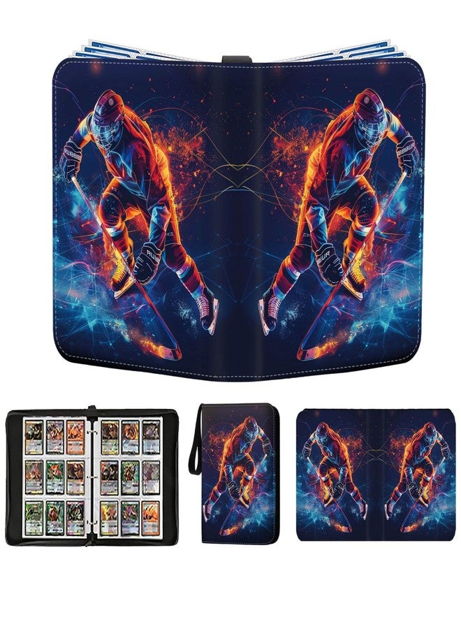 CHIMORY Hockey Card Binder 900 Pockets, Trading Card Binder Sports Card Binder 50 Removable Double Sided Sleeves with Zipper 3-Ring, Hockey Card Holder Baseball Football Soccer Collector Storage Album - Image 1